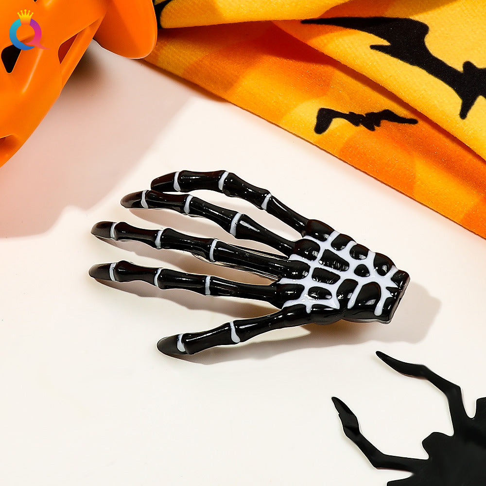 Wholesale Halloween Horror Ghost Claw Skeleton Hand Side Hair Clips
